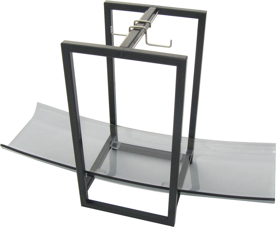 Zojila.com : Andora Fruit Holder, Glass Fruit Tray, Rectangular Frame Elegant Centerpiece, Black : Kitchen and Dining Out-of-box