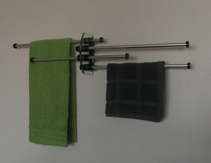 Zojila.com: Serengeti Towel Hanger : 4 bar sliding wall mounted towel hanger for bathroom & kitchen: Bath & Kitchen