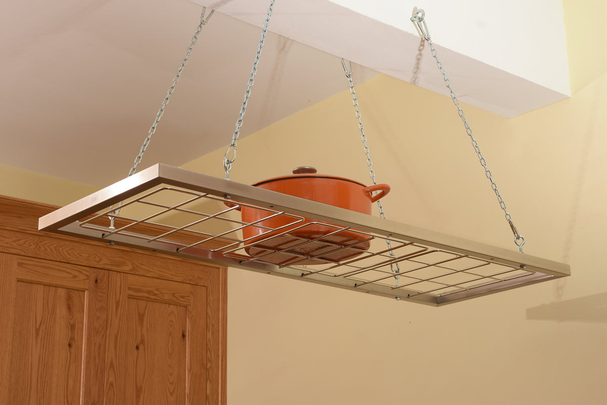 Zojila.com: Putumayo Pot Holder : Ceiling mounted 3-way mountable kitchen pot holder dish rack with extra chains : Kitchen & Storage