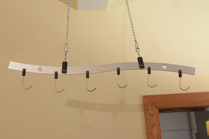 Zojila.com : Beni Pot Hanger, Aluminum Spine Pot Hanger with 6 Sturdy Hooks, Anodized Silver Finish : Home Improvement