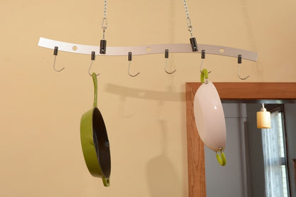 Zojila.com : Beni Pot Hanger, Solid Metal Pot Hanger with 6 Steel Hooks, Aluminum Anodized Silver Finish : Home Improvement