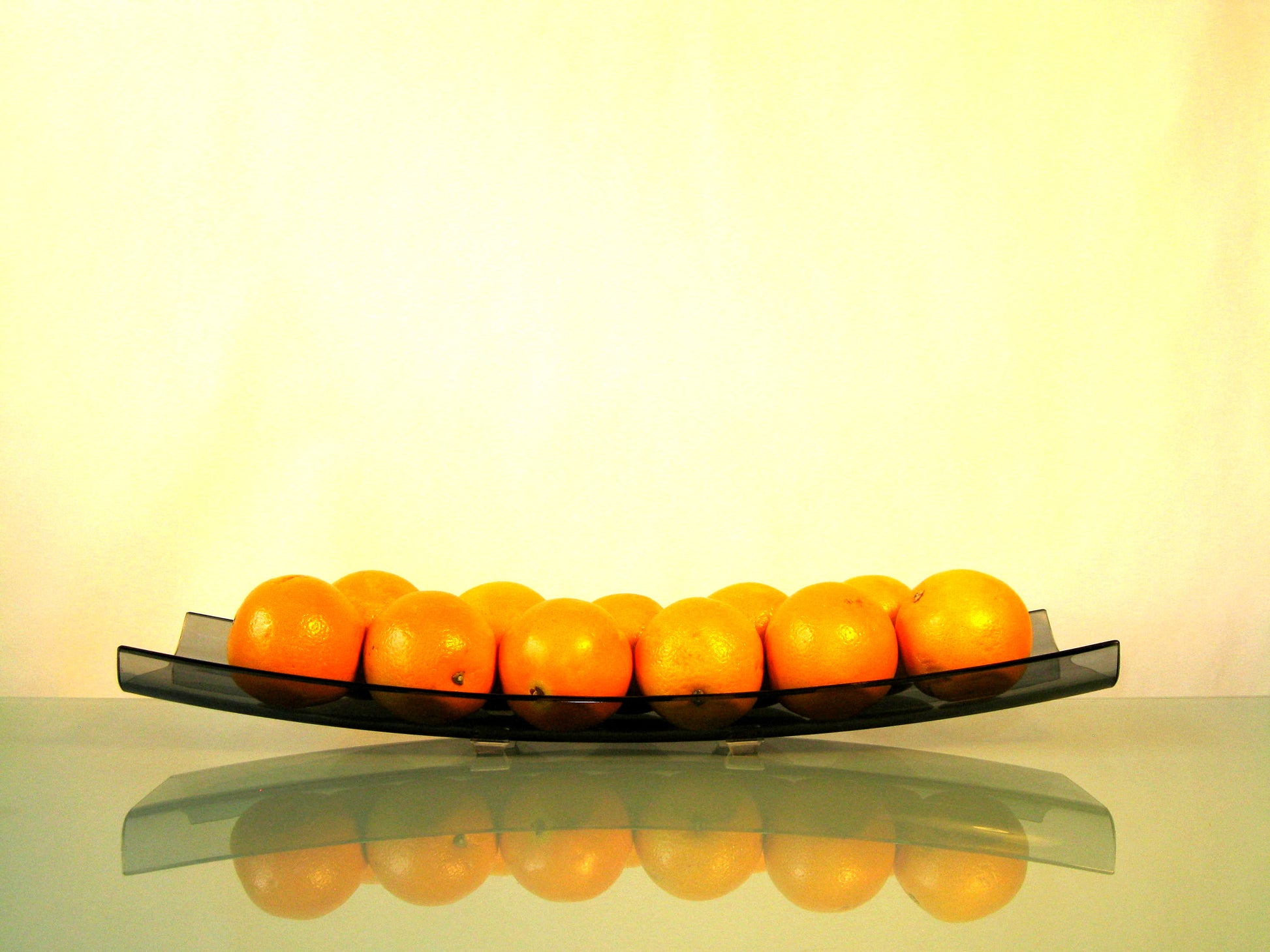 Zojila.com : Andora Fruit Holder, Independent Glass Fruit Tray, Smoky Black, 20" long 6" wide, 1.75" high : Kitchen and Dining
