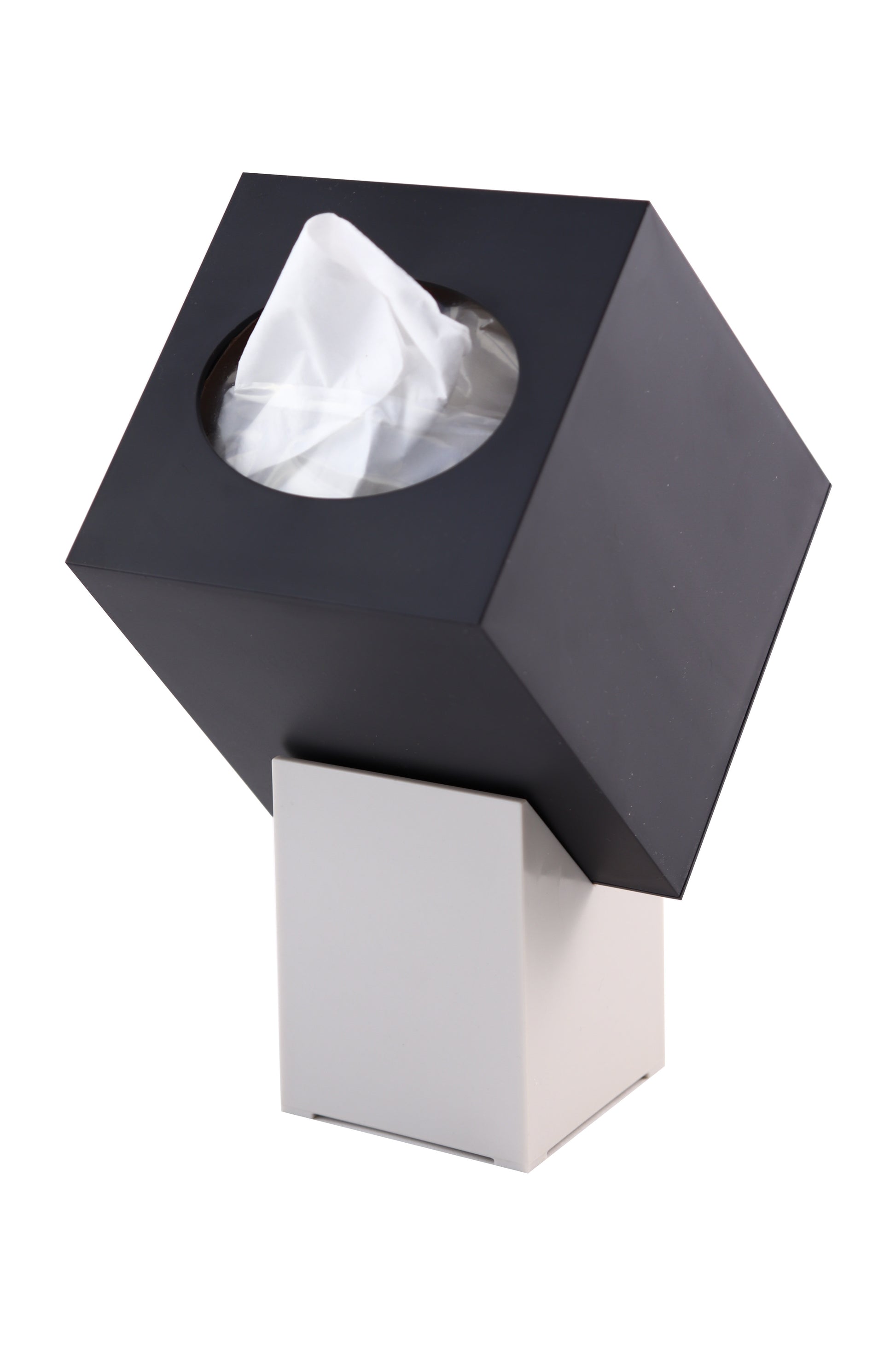 Zojila.com: Zaforas Tissue Holder : Stylish & Functional Black Angled Tissue Holder with Ivory Pedestal: Dining & Kitchen
