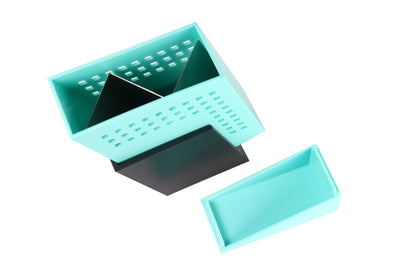 Zojila.com : Icaria Toothbrush Holder : Designer Turquoise & Ivory Toothbrush holder with with Four Compartments: Home & Bath
