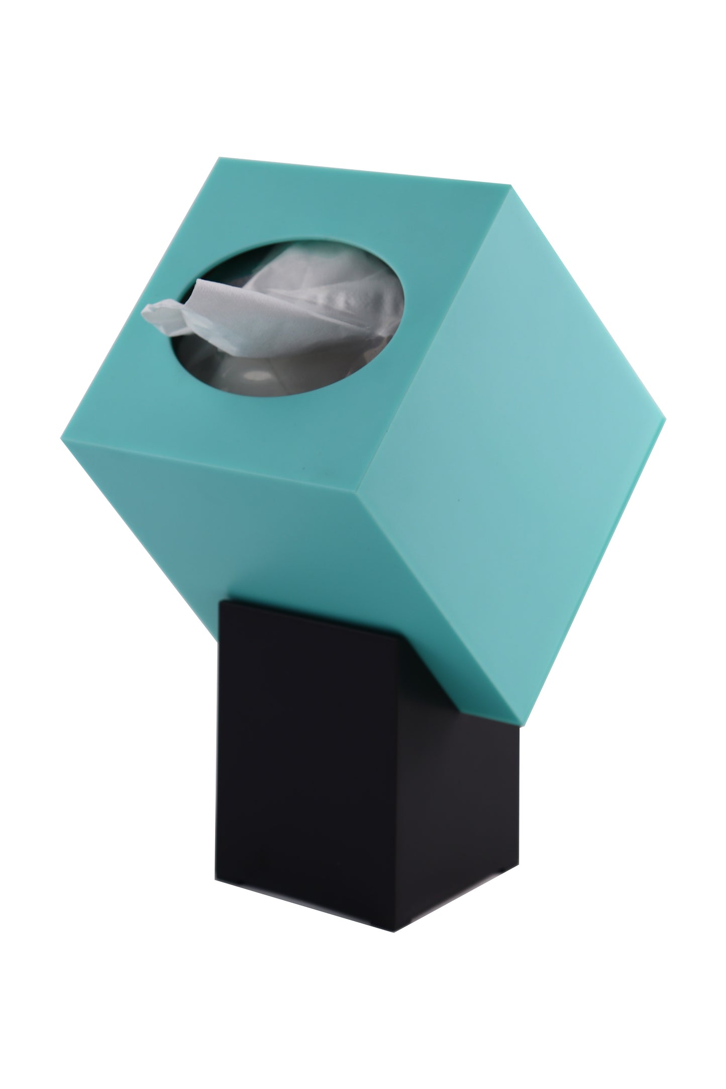 Zojila.com: Zaforas Tissue Holder : Stylish & Functional Angled Tissue Holder with Pedestal, Black & Turquoise Blue: Dining & Kitchen