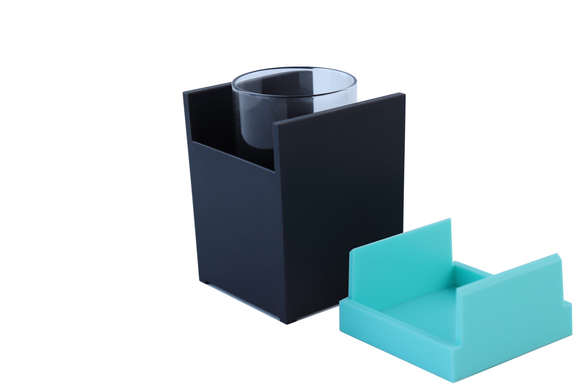 Zojila.com : Halki Tumbler Holder: Stylish Polystyrene Bath Tumbler Holder With Lid : Bath Accessories