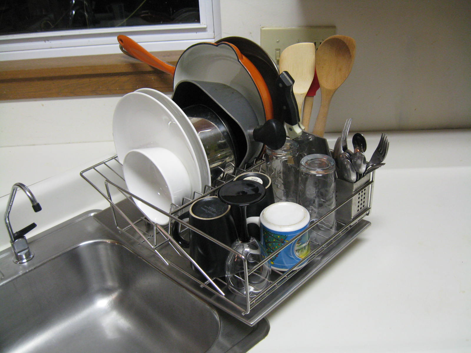 Joybos Dish Rack Over The Sink with Cutlery Drainer