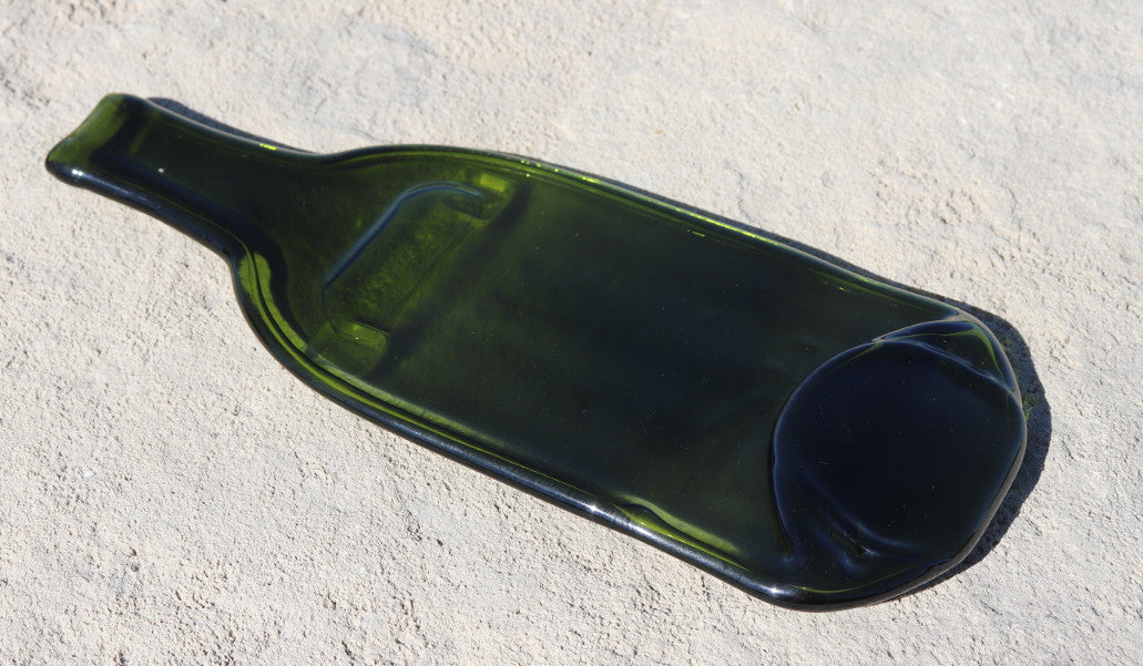 Zojila.com: Pompeii Cheese Platter : Repurposed Glass Cheese Platter, Recycled Glass spoon dish - Green : Kitchen & Dining