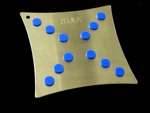 Zojila.com: Vega Trivet : Stylish Brushed stainless steel Trivet with high temperature-resistant silicone pads, Blue: Dining & Kitchen