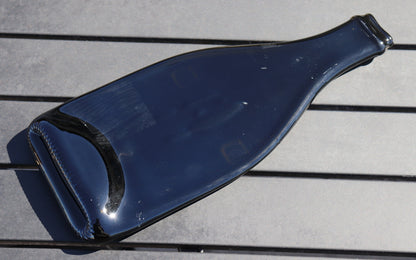 Zojila.com: Pompeii Cheese Platter : Repurposed Glass Cheese Platter, Recycled Glass spoon dish - Black : Kitchen & Dining